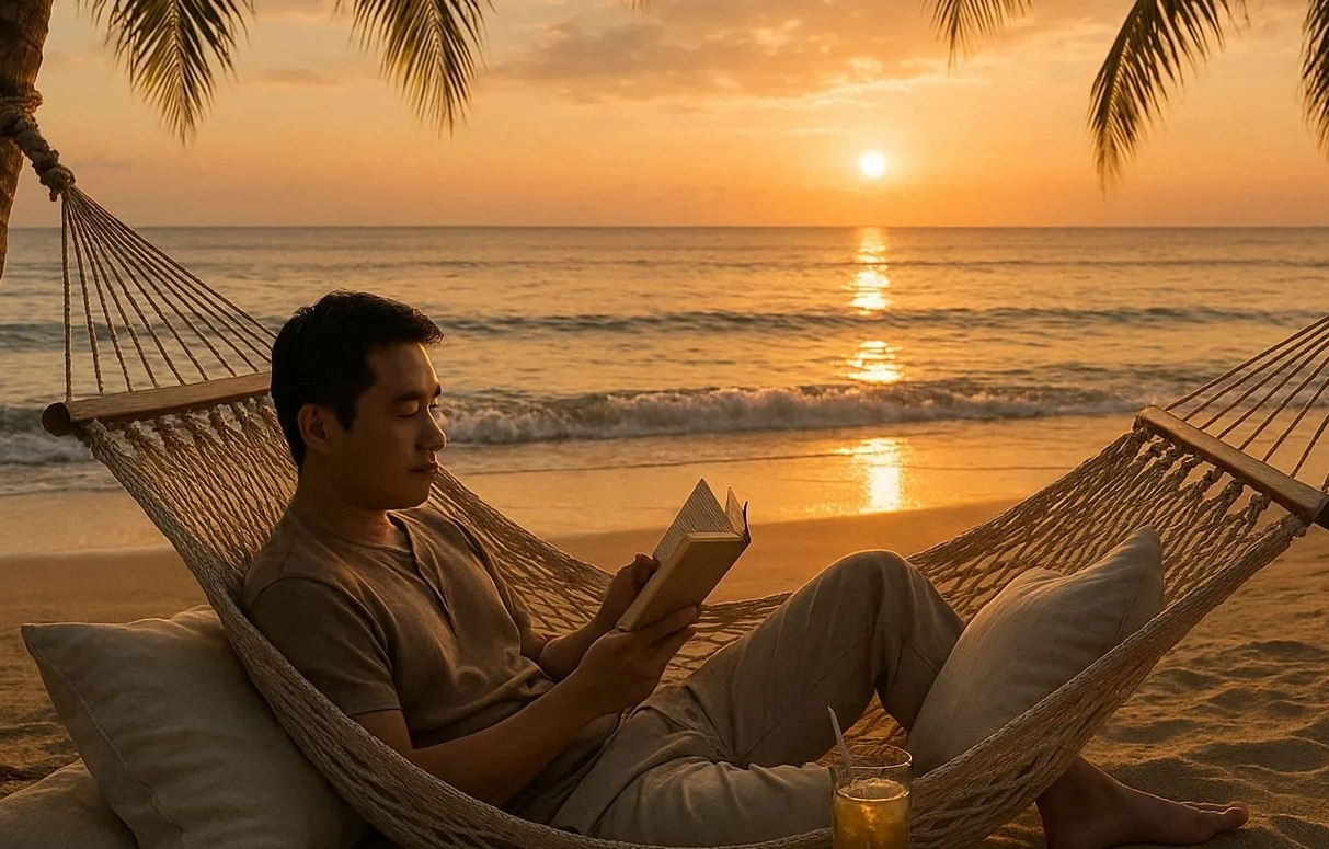 Man Relaxing At the Beach